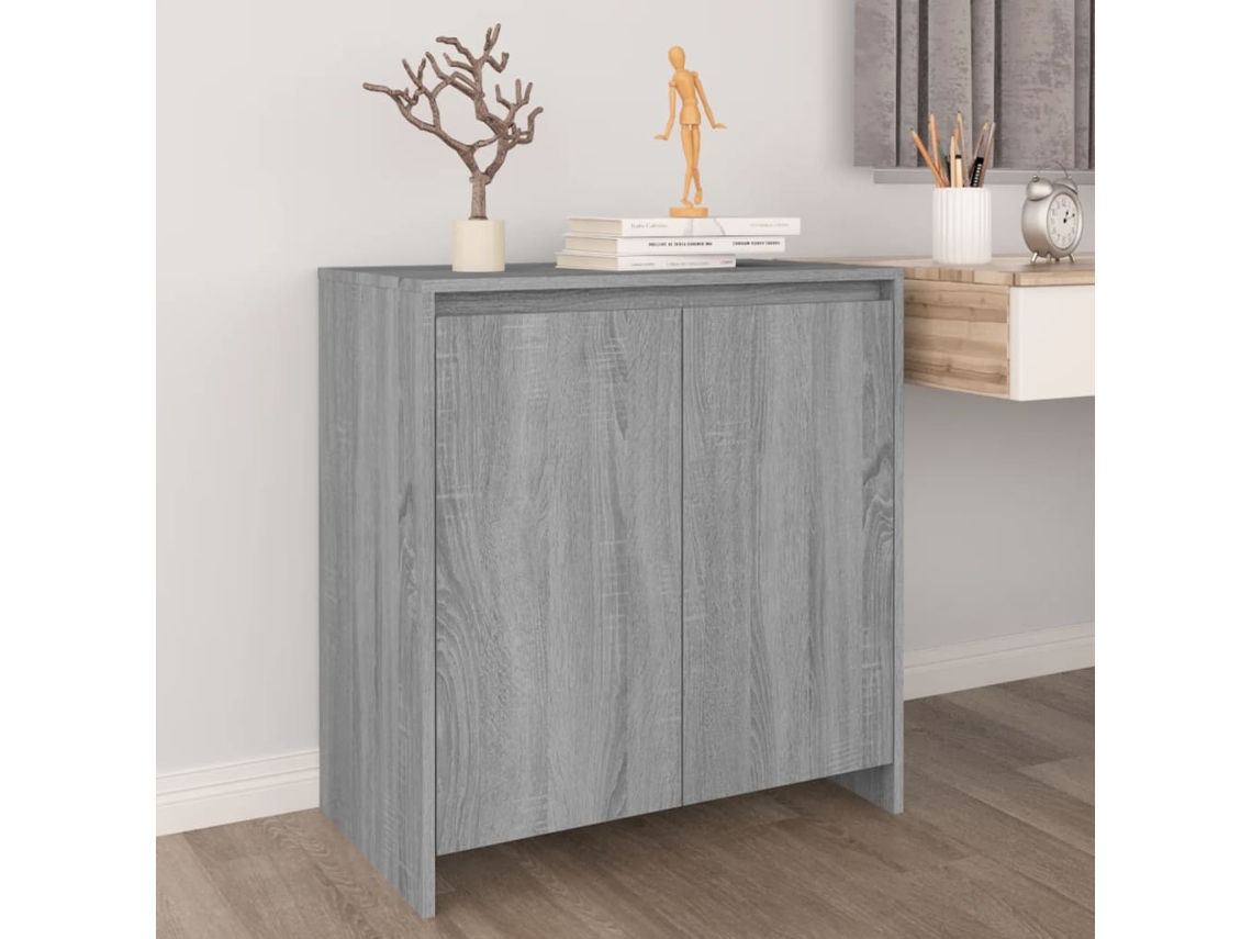 Aparador de madera procesada gris Sonoma de 70x41x75 cm