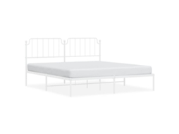 Bed Frame, Bed Frames Vidaxl Branco Aço (183 X 213 Cm)