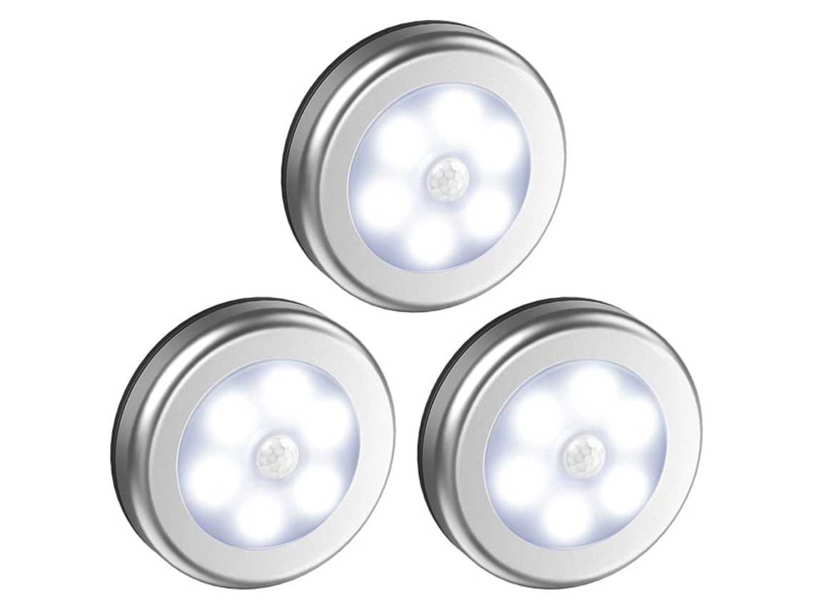 Luz noturna LED Slowmoose com sensor de movimento, pacote com 3, prata