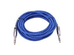 Cabo De Áudio Estéreo Macho Para Macho 6.35mm Para Guitarra Eléctrica E Mixer 5 Metros