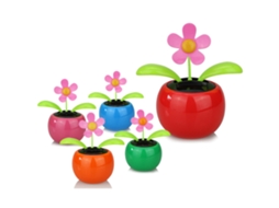 Mali 4 Pcs Flor Dançante Solar Plástica Balanço Automático Decoração Carro Escritório Cor Aleatória