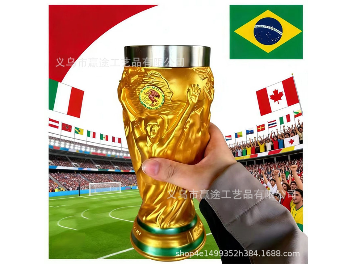 Caneca de Cerveja em Aço Inoxidável de Futebol, Troféu, Decoração de Bar para Festas AQUAFORGE