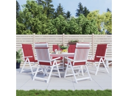 Vidaxl Almofadões P/ Cadeiras Altas Jardim 6 Pcs Tecido Vermelho Tinto