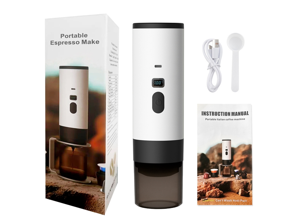 Cafeteira Portátil 3 Em 1 Aquecimento Sem Fio Com Display Digital, Cafeteira De Viagem Para Camping, Cafeteira De Carro Lyx