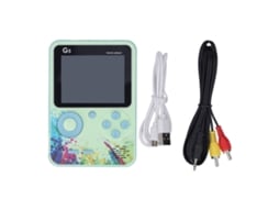 Ats consola Portátil de Jogos de 3,0 Polegadas com Tela Lcd Colorida Retrô, Saída Hd, Múltiplos Jogos e Cabo Av Verde