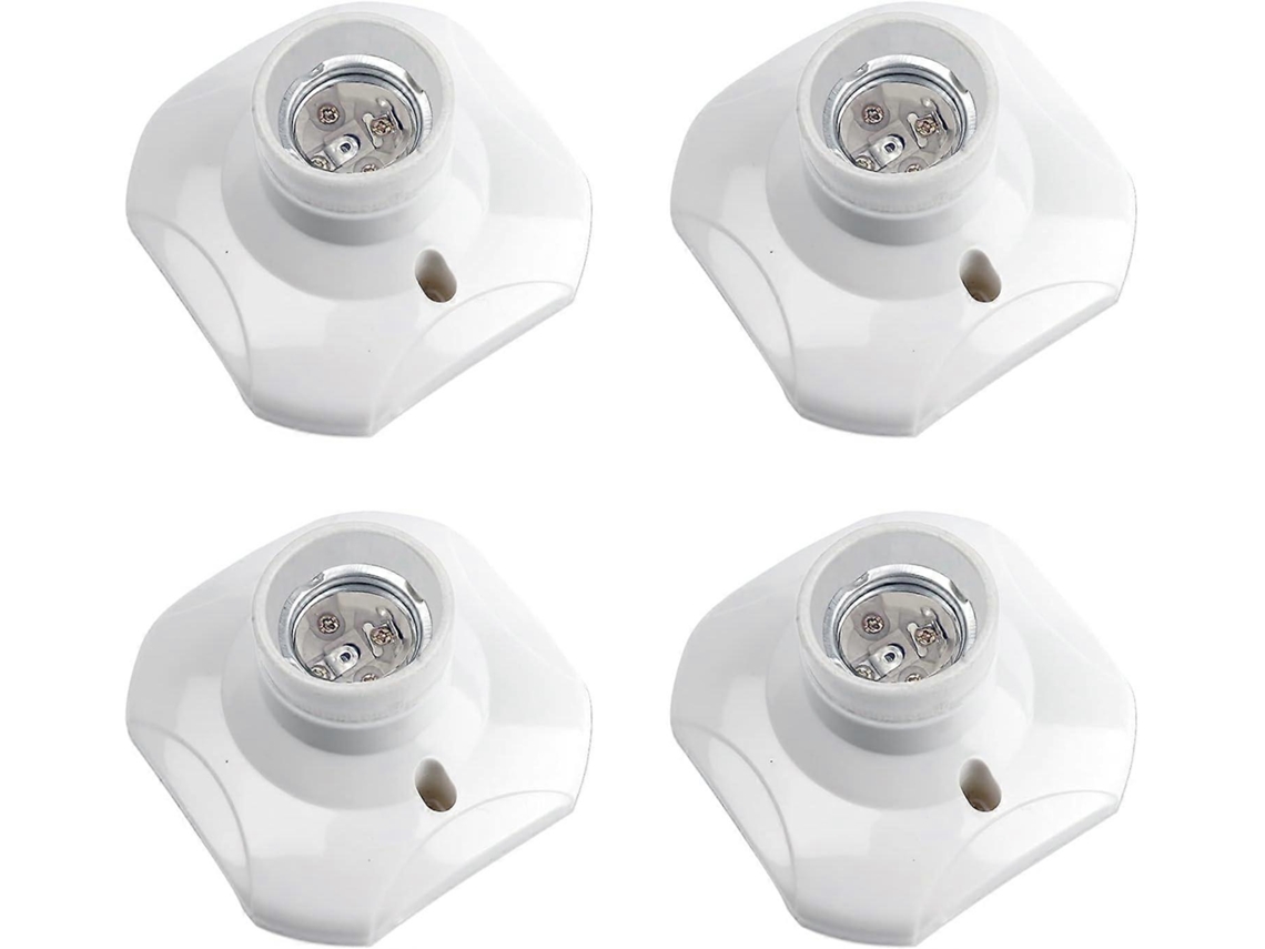 Rebe soporte de Teto de Rosca E27, 220 240v, Base para Lâmpadas Led, Plástico Branco, Conjunto de 4