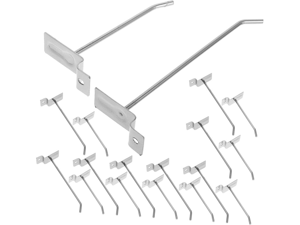 Conjunto De 40-ganchos Painel Perfurado, Suporte Ferramentas Em Painel Perfurado, Prateado