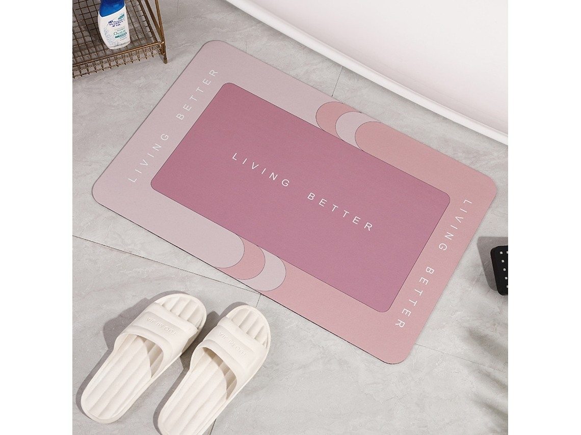 Non-slip, Absorbent, Quick-drying Polyester Bath Mat, Red (60x90 Cm)