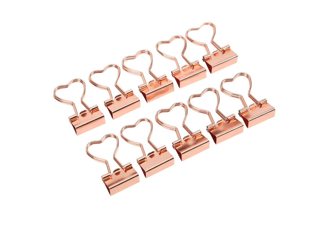 10 Pincelhas De Pasta Em Forma De Coração Ouro Rosa Aço Manganês Para Escritório Escolar