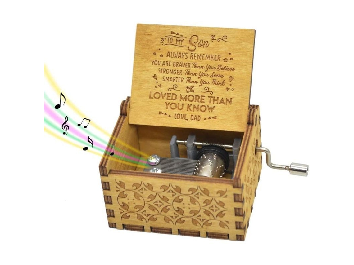 Caja De Música De Manivela De Madera ''you Are My Sunshine'' Regalo Para Filho Filha Pai Mãe Marido Esposa