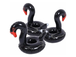 Conjunto De 6 Porta-copos Infláveis ​​flutuantes Para Piscina No Verão, Modelo Cisne Negro.