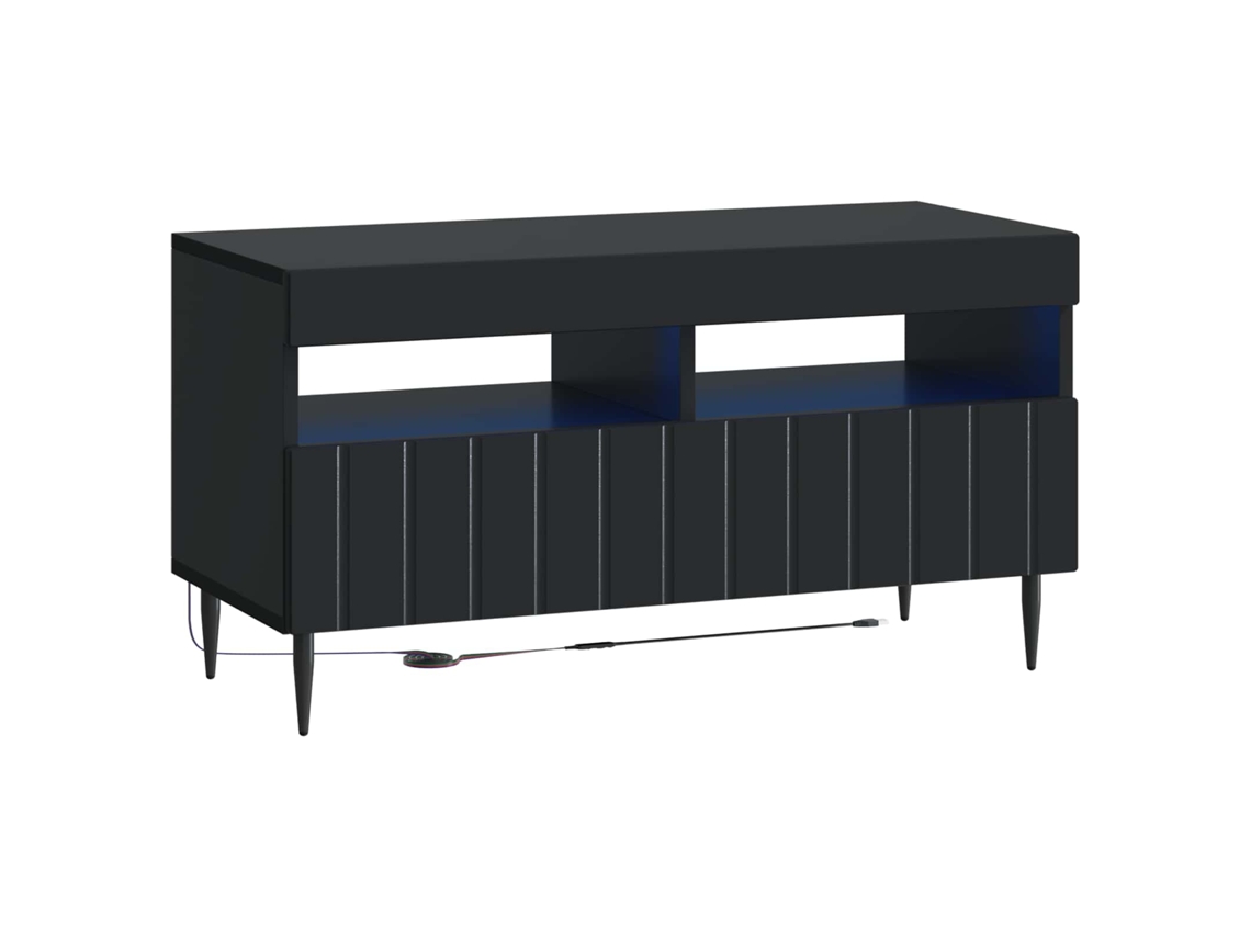 Vidaxl Gabinete De Tv Led Preto Derivados De Madeira