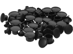Conjunto De 200 Tampões Plásticos Redondos, Diâmetros 5 6 8 10mm, Pretos, Para Proteção E Embelezamento De Furos Em