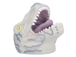 Ats munieco de Mão de Dinossauro Tyrannosaurus Realista Macio para Crianças Brinquedo de Roleplay Halloween Cinza