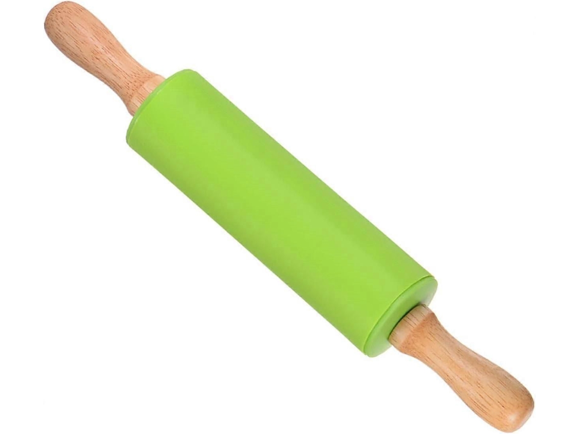 Rolos De Silicone Com Cabo De Madeira, 12,2 Polegadas, Verdes, Para Assar-zscy