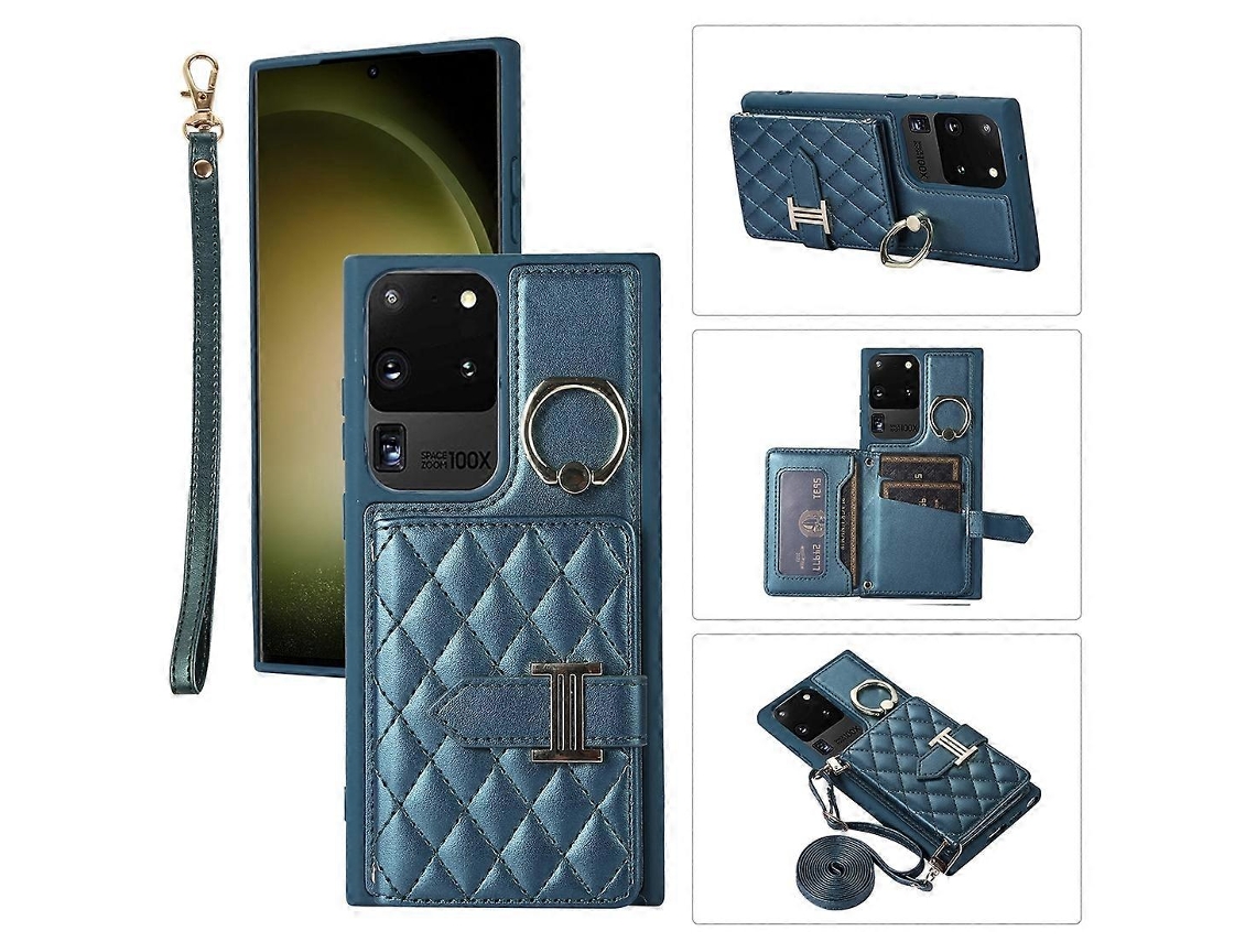 Capa Para Celular Com Suporte Horizontal Para Cartões E Argolas, Com Cordão Duplo, Compatível Com Samsung Galaxy S23+ 5g.