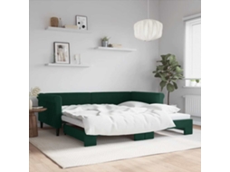 Vidaxl Sofá-cama Com Gavetão 100x200 Cm Veludo Verde-escuro