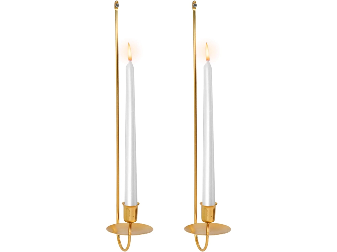 Elegantes Castiçais De Metal Para Lareira E Apliques De Parede Com 2 Lâmpadas.