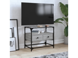 Vidaxl Móvel De Tv C/ Tampo De Vidro Derivados Madeira Cinzento Sonoma