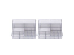 2pcs Organizador de Maquiagem Vanity com 15 Compartimentos Transparente Pequeno | S/MARCA