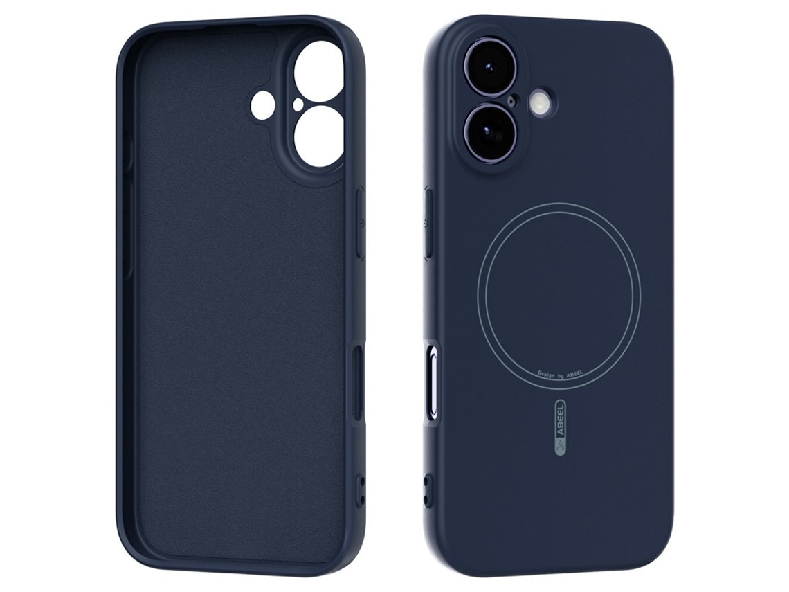Capa Abeel Para Iphone 17 Compatível Com Magsafe, Em Silicone Azul.
