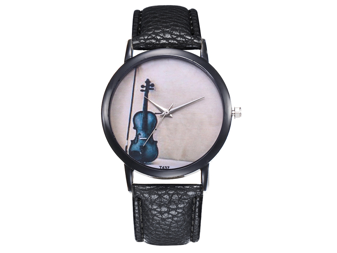 Reloj Hombre Ultra Delgado Analógico Simple Cuarzo Correa Pu Negro