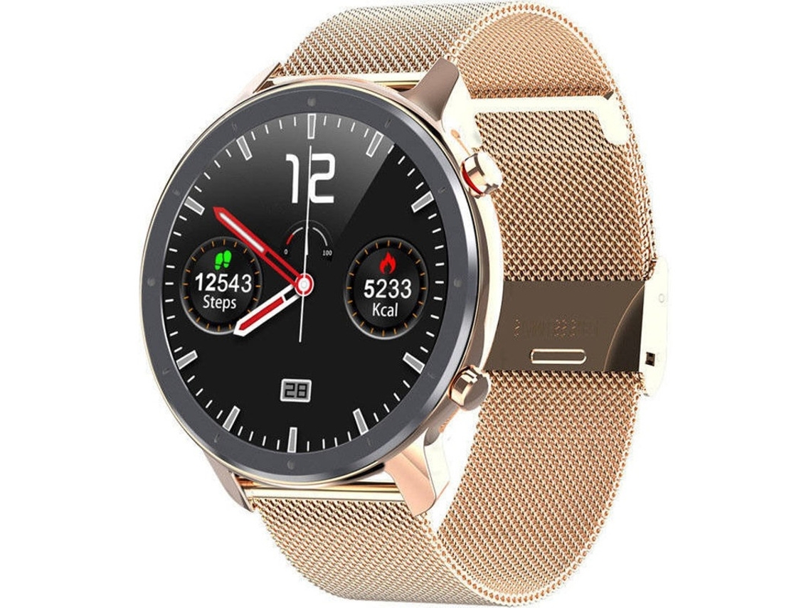 Smartwatch 1.3 Tela Personalizada Ekg Frequência Cardíaca Pedômetro Calorias Monitoramento Fitness Ip68 Ios Android Yizhood (ouro)