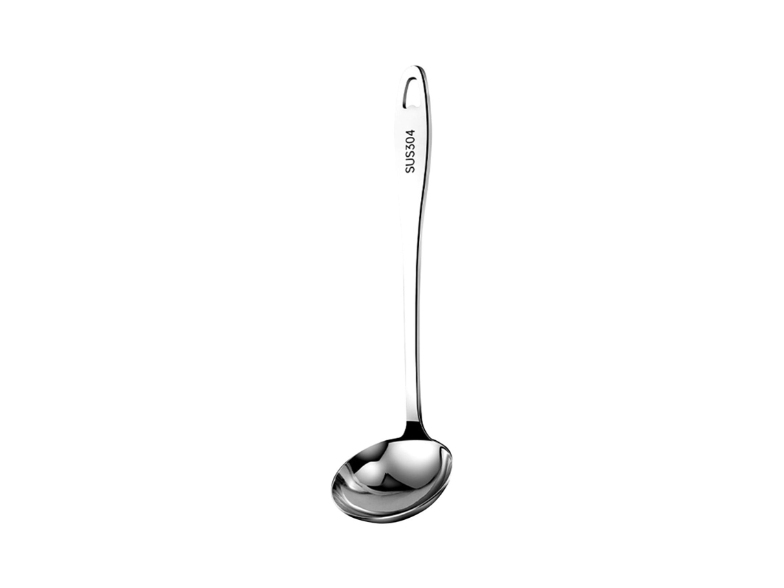Concha De Sopa Em Aço Inox 304 De 35cm - Colher De Cozinha Ergonómica Com Cabo Redondo E Resistente Ao Calor