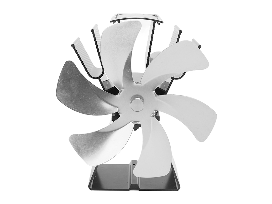 Ventilador Estufa 6 Lâminas Fogões Lenha Prata