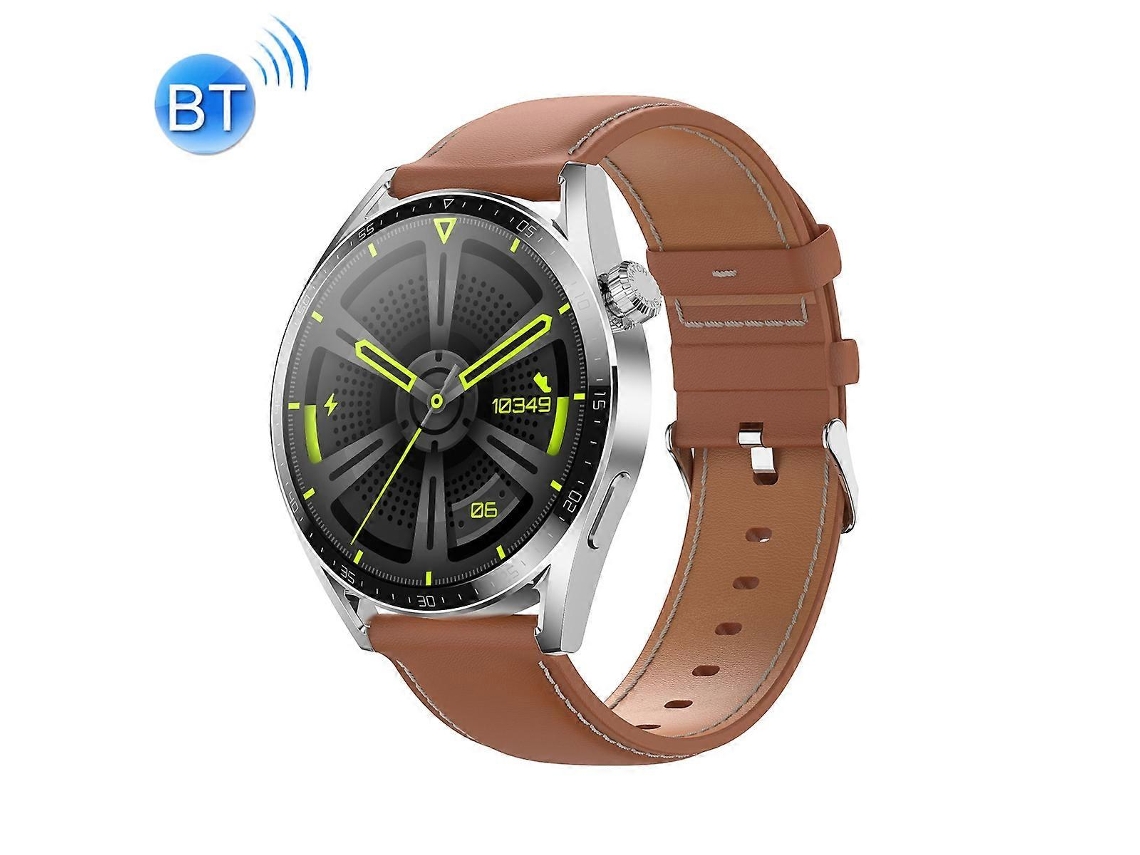 Smartwatch Ochstin 5HK3 Plus Bluetooth com tela redonda de 1,36 polegadas e pulseira de couro. Ly Ebike