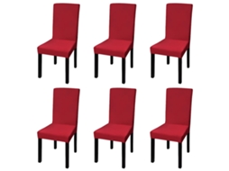 Vidaxl 6 Pcs Capas Extensíveis Para Cadeiras Bordô