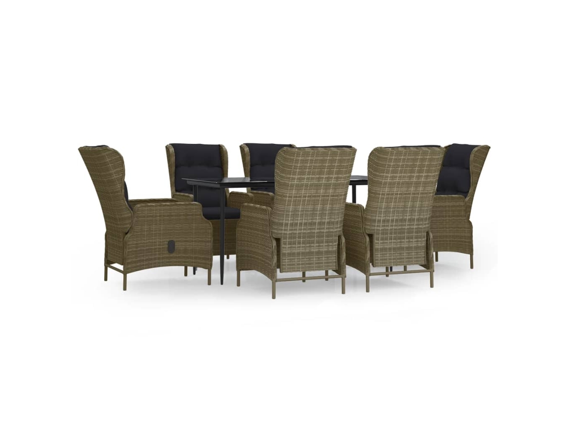 Garden Dining Set, Garden Dining Sets Vidaxl Marrom Rattan / Vime (160 Cm Table Length)