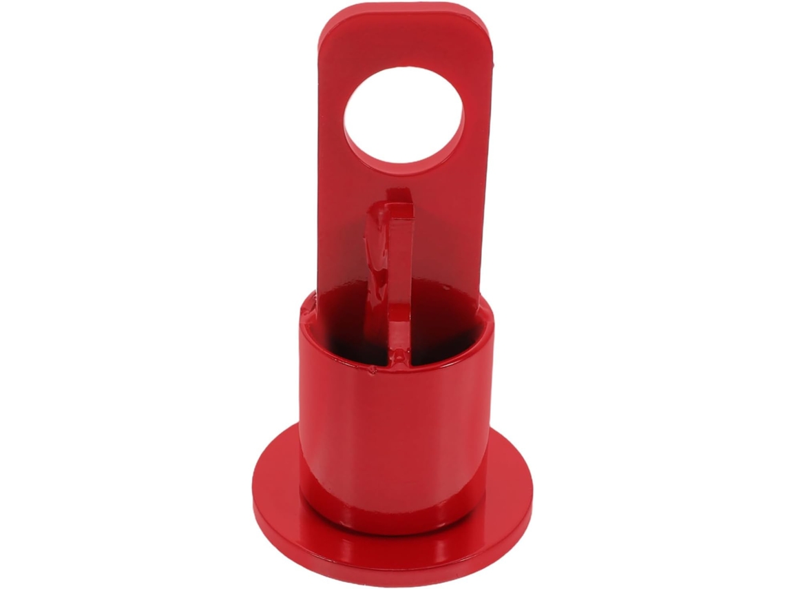 Suporte estabilizador multifuncional vermelho para reboques, ideal para levantar rodas e reboques.