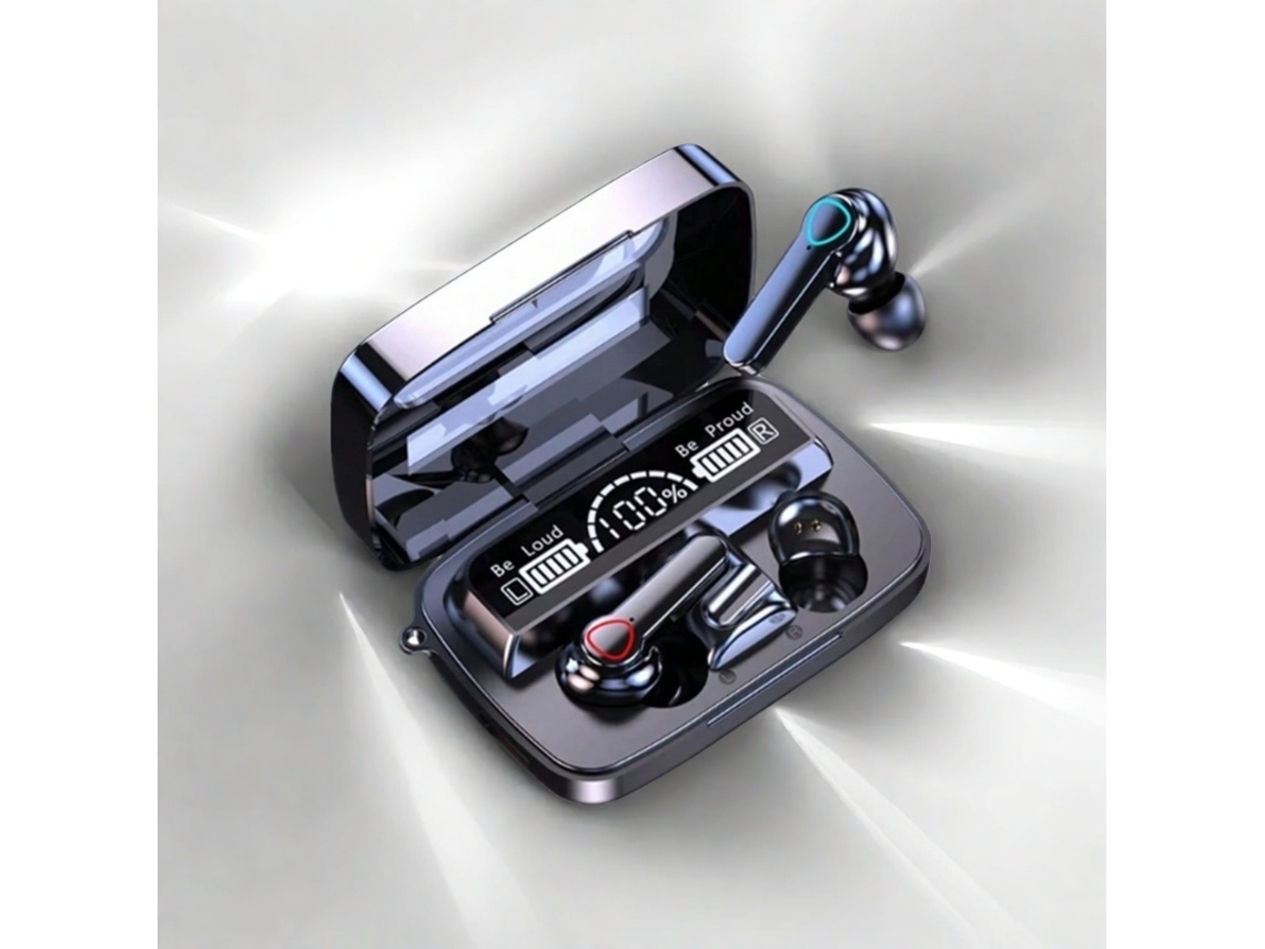Fone de Ouvido Bluetooth com controles inteligentes, microfone, visor LED, IPX4 MDUG