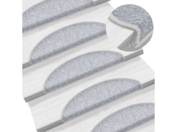 Vidaxl Tapetes De Escada 10 Peças 56x17x3 Cm Cinza Claro Semicircular