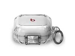 Camada protetora de metal transparente com pressão para os dedos e borda, compatível com Beats Fit Pro. GIECY
