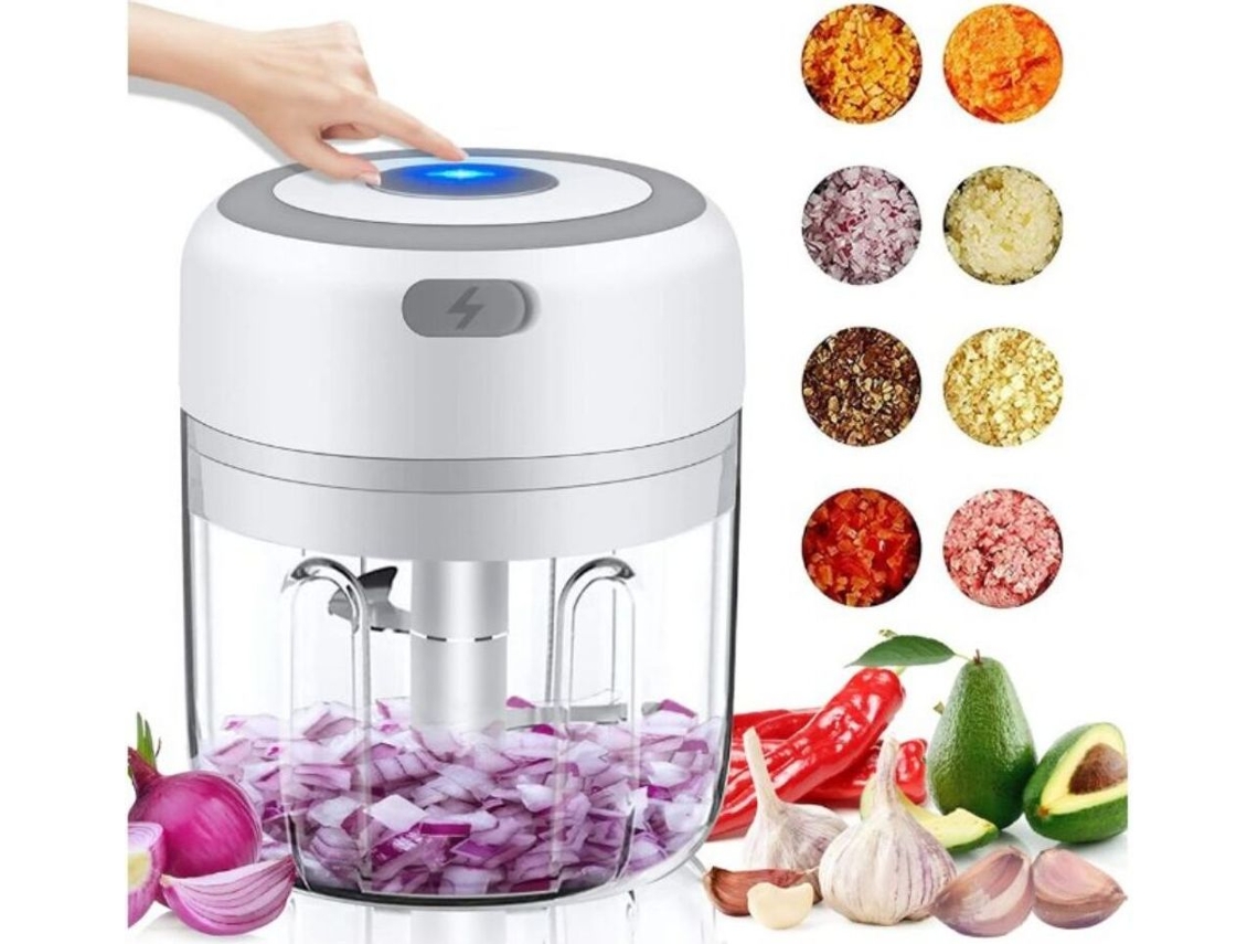 Mini Picador Elétrico De Alho, Legumes, Frutas E Carnes, Multifuncional(branco)