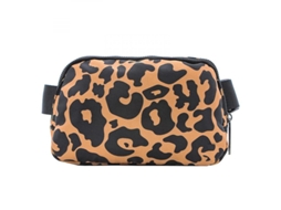 Bolsa de cintura para corrida ao ar livre, unissex, impermeável, com porta, padrão leopardo S/MARCA