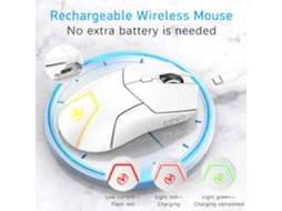 Rato Sem Fio Hxsj T40 2.4g+bt5.1 Usb Recarregável 4000dpi 7 Rgb Rato Para Jogos