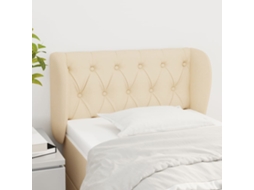 Vidaxl Cabeceira De Cama C/ Abas Tecido 83x23x78/88 Cm Creme