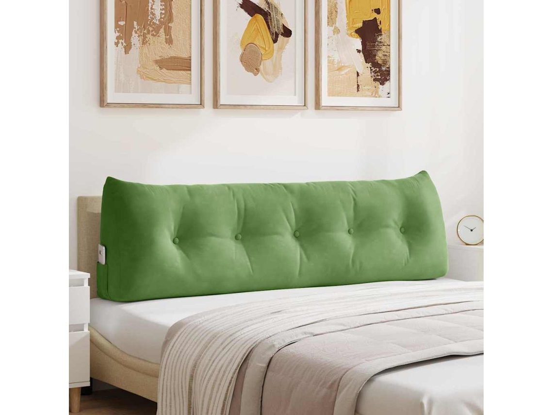 Vidaxl Travesseiro Para Costas Verde Claro 160 X 24 X 50 Cm Veludo