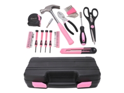 Conjunto de Ferramentas Domésticas Rosa 39 Peças com Caixa Portátil S/MARCA