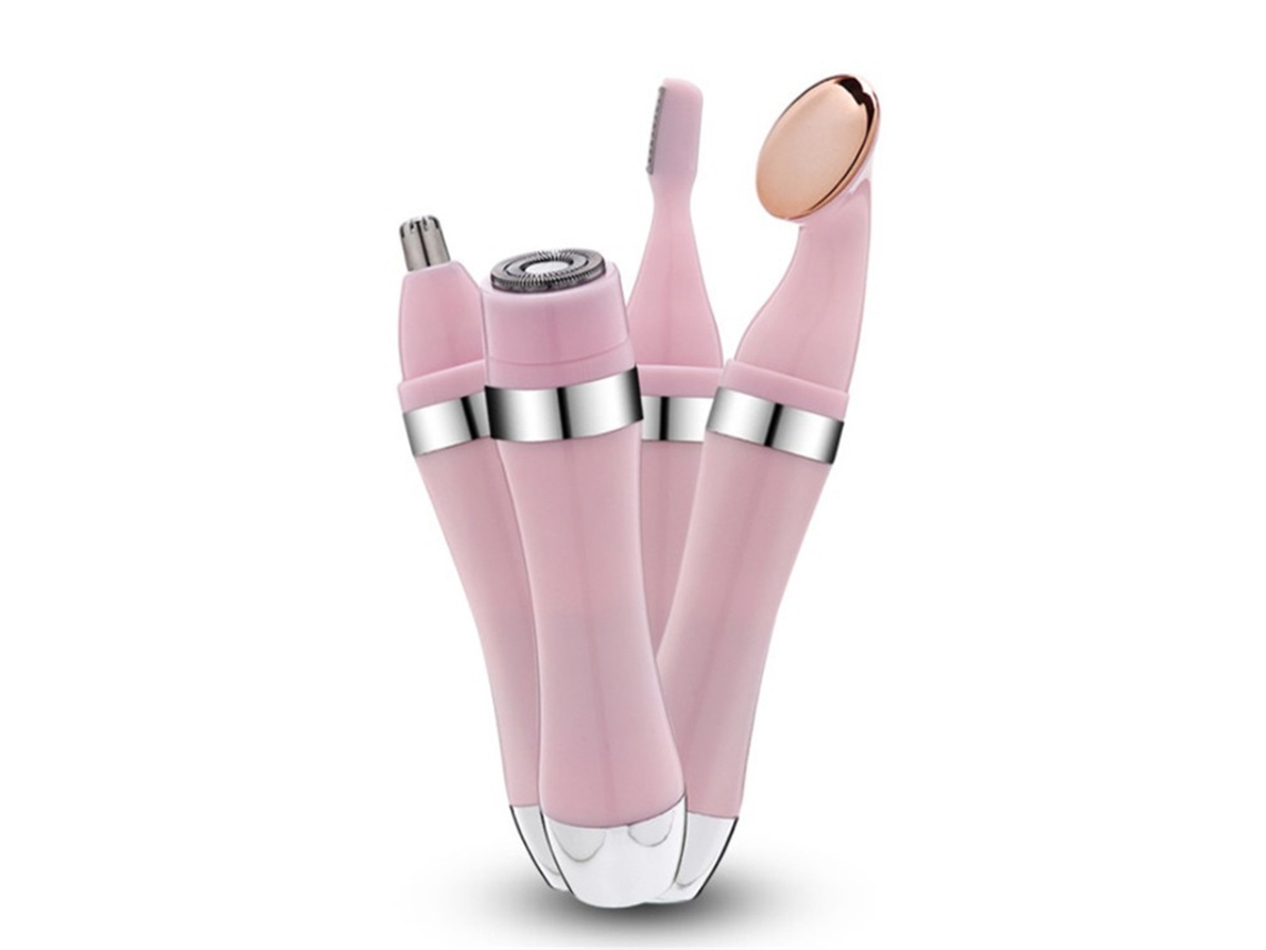 Aparador Elétrico de Nariz 4 em 1 Portátil Feminino Rosa AQUAFORGE