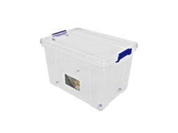 Cajas De Almacenaje Ordenación De Plástico Transparentes Con Tapa Azul | Con Y Sin Ruedas | Ropa, Libro, | Juguestes 105l Pack 6 Uds