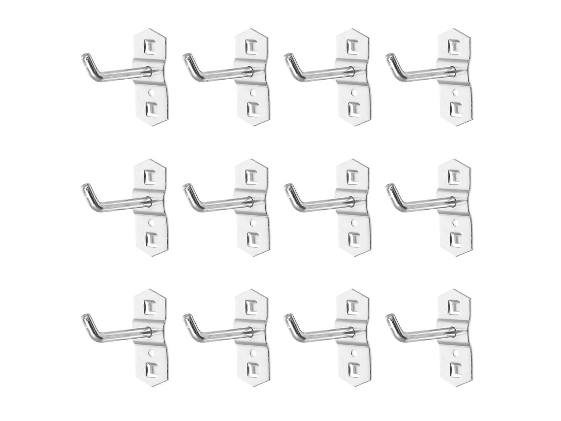 Omni 12 Ganchos de Prateleira para Supermercado Adequados para Tubo Quadrado para Exposição e Armazenamento 5,8x5,8cm Plata