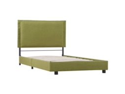 Estrutura de Cama 90x200 Cm Tecido Verde MAISON EXCLUSIVE