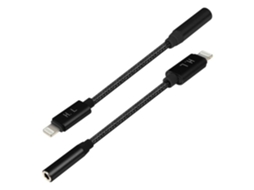 Adaptador de Áudio Hl 103 Preto Cabo Nylon Trançado 13 Cm Conector 3,5 Mm AQUAFORGE