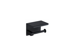 Suporte de papel higiênico parede com suporte para celular, moderno, preto NOVA LINE