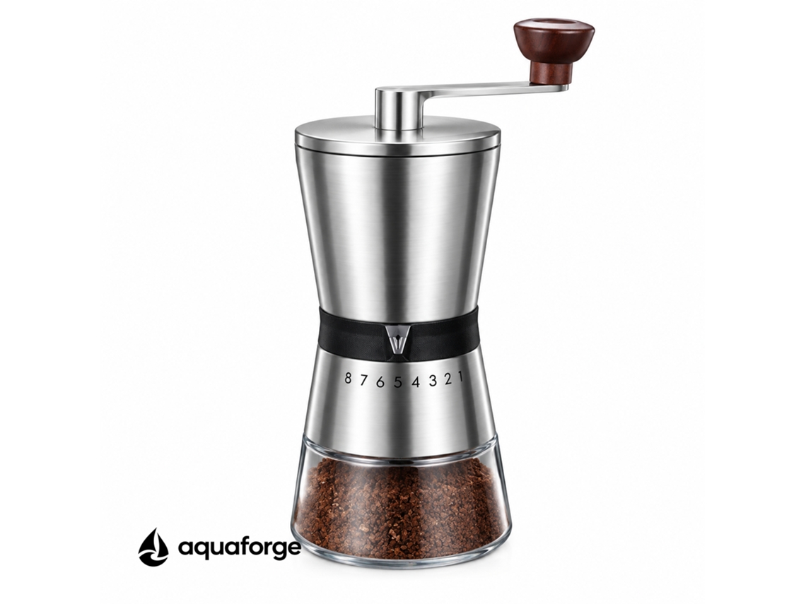 Moinho Manual De Café Aquaforge Com 8 Níveis De Moagem E 80 G Para Café