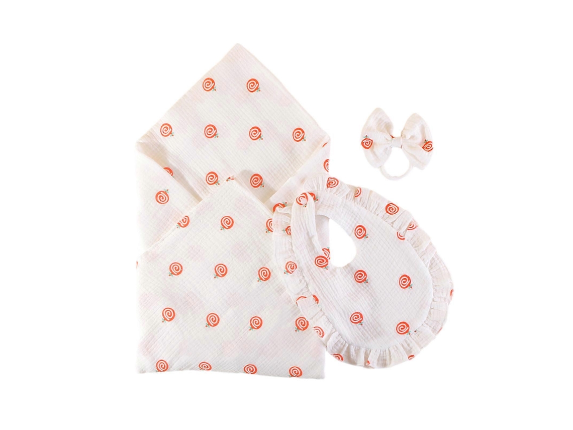 Conjunto Presente Para Recém Nascido Com Capa, Bandana, Babadores E Laço, Capa Bebê Com Babadores E Conjunto Presente Para Bebê Chá,